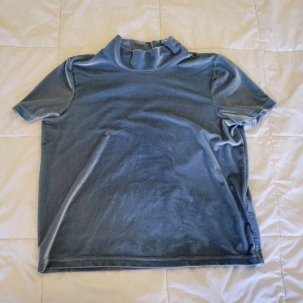 Madewell Mock Neck Velvet Top
